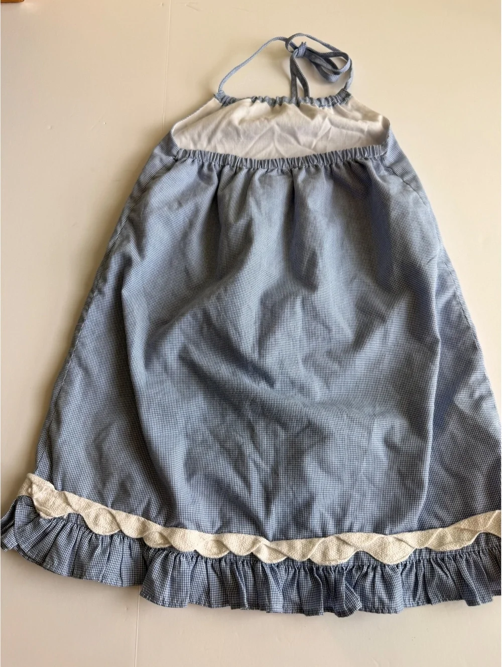 Zuccini Vintage Girls Blue Gingham Sailboat Halter Sunsuit Size 4